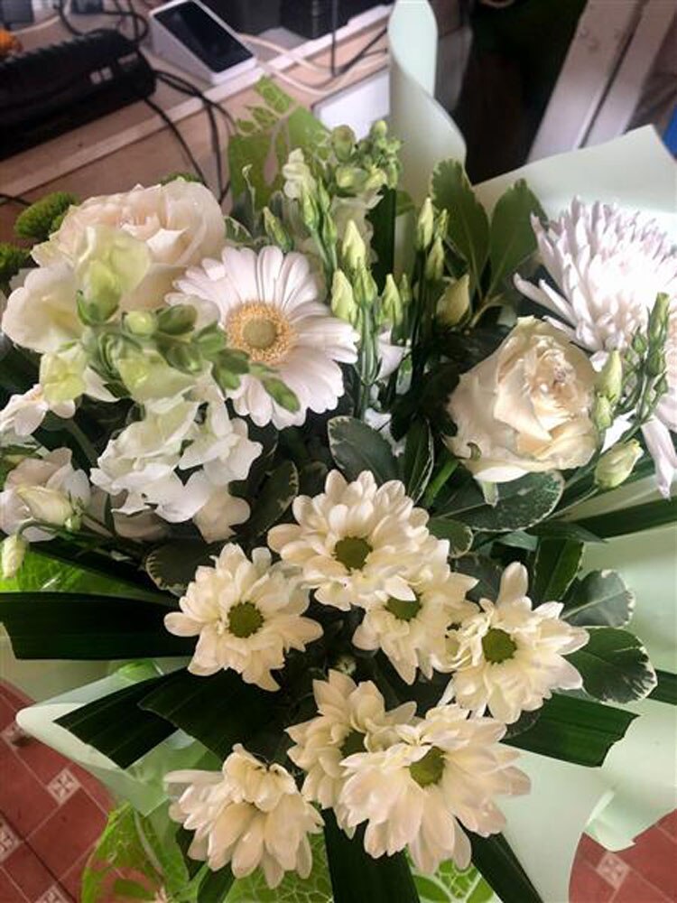 Florist Choice Whites and Greens Flower Arrangement