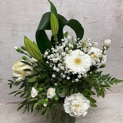 Florist's Choice Vase - Neutral Sympathy Arrangement
