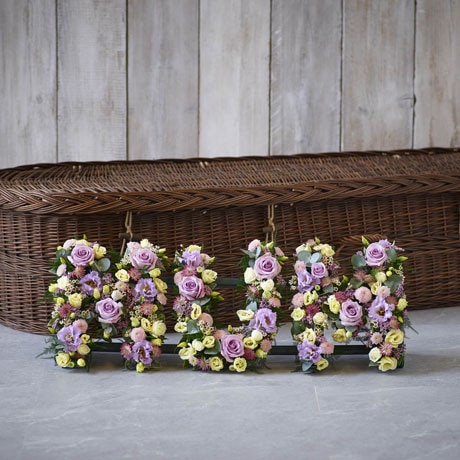 Mum Tribute size,  inches height and  inches wide.