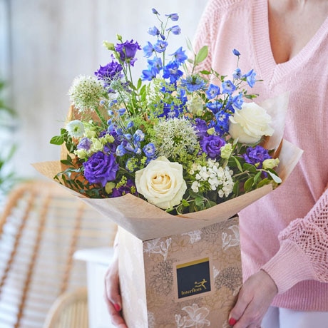 Delphiniums & Blooming Blues Flower Arrangement