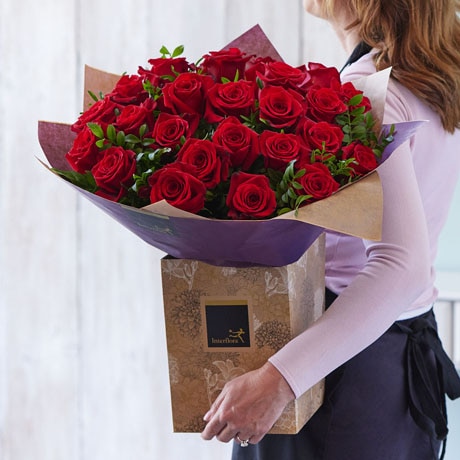 Showstopper 24 Luxury Large-headed Red Rose Bouquet Flower Arrangement