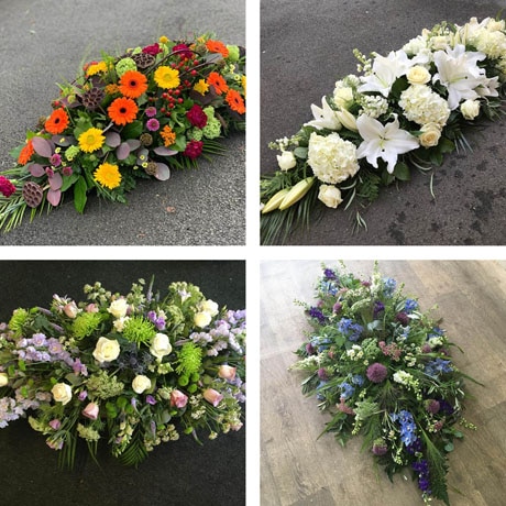 Casket spray tribute made with the finest flowers Flower Arrangement