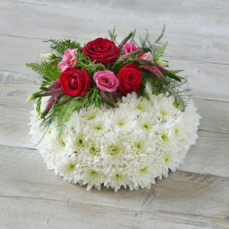Traditional Red Posy size,  inches height and  inches wide.