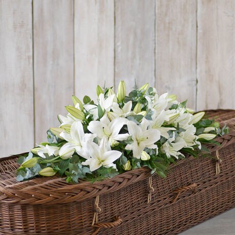 Lily Casket Spray - White Flower Arrangement