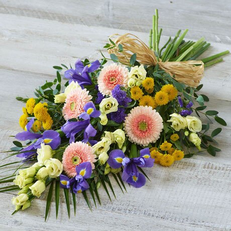 L Lemon and Blue Sheaf size,  inches height and  inches wide.