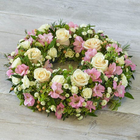 L Soft Pastel Wreath size,  inches height and  inches wide.