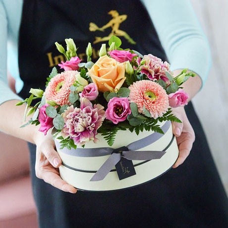 Designed for you Floral Hatbox Flower Arrangement