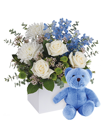 It's a Boy with Teddy Flower Arrangement