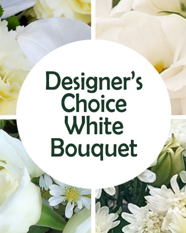Designers Choice White bouquet Flower Arrangement delivered by a local florist