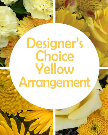 Designers Choice Yellow arrangement Flower Arrangement delivered by a local florist