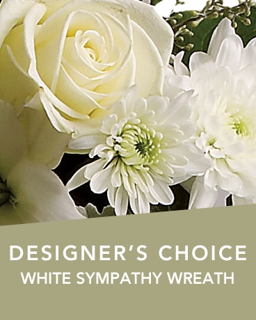 DC White Sympathy wreath Flower Arrangement