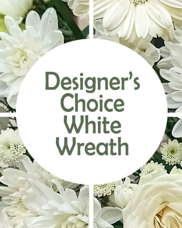 DC White Sympathy wreath Flower Arrangement