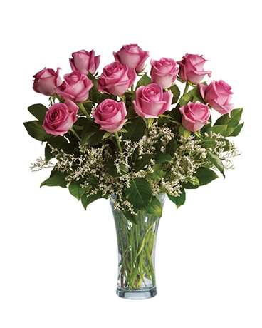 Perfect Pink Dozen Flower Arrangement