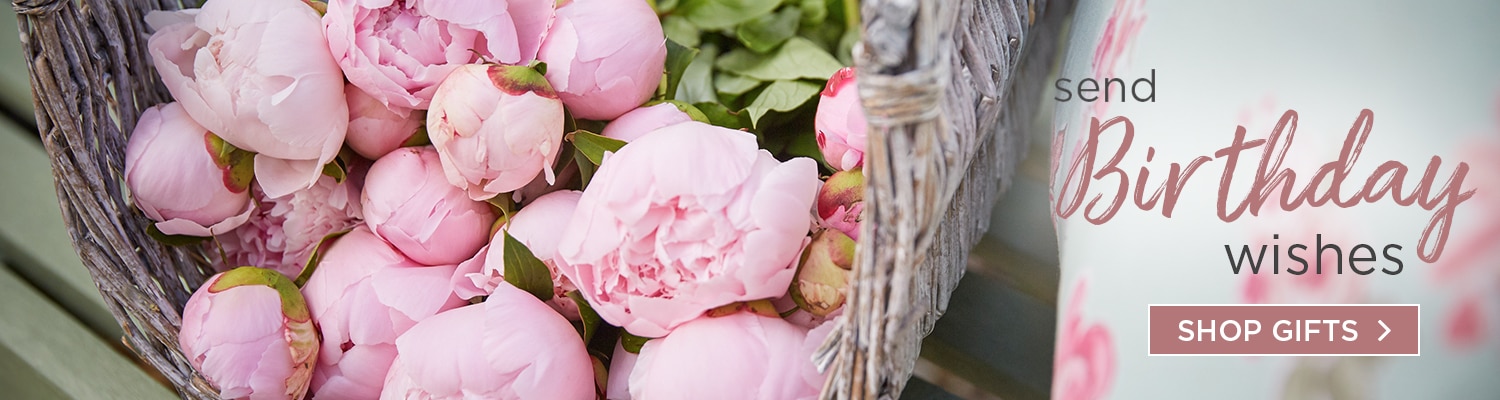 A beautiful rustic bouquet of Pink peony. Perfect for a Birthday treat