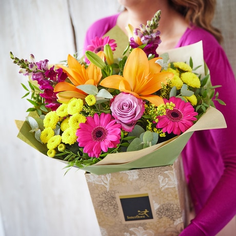 Classic Autumn Bouquet size,  inches height and  inches wide.