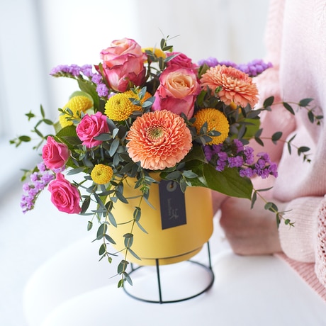 Brights arrangement made with the finest flowers Flower Arrangement