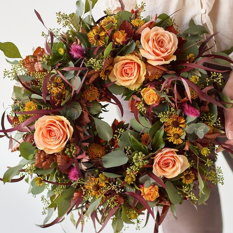 Autumn Trending Wreath size,  inches height and  inches wide.