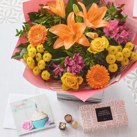 The Brightest Birthday Bundle Flower Arrangement
