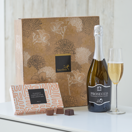 Prosecco & Chocolate Truffles Gift Set Flower Arrangement