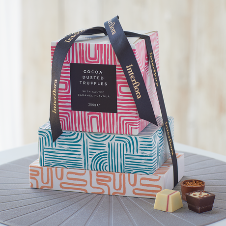 Trio of Chocolates Gift Set Flower Arrangement