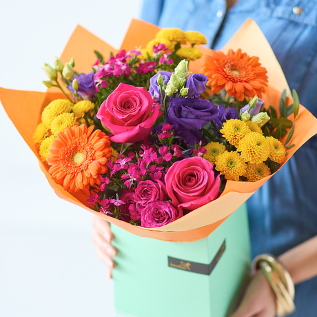 Bright Gift Box Flower Arrangement
