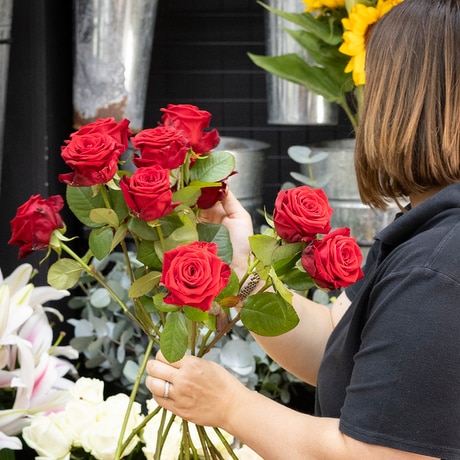 Custom Stems - Red Roses size,  inches height and  inches wide.