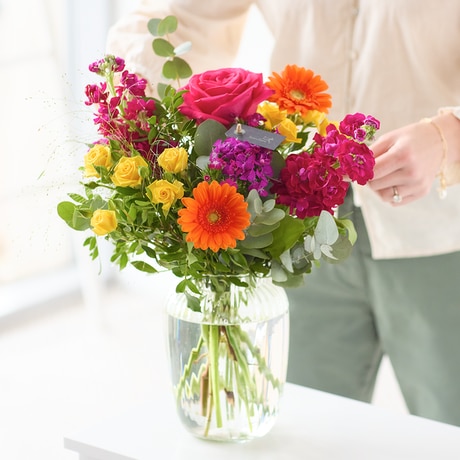 Bright Bouquet in a Vase Flower Arrangement