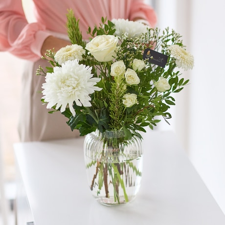 Neutral Bouquet in a Vase Flower Arrangement