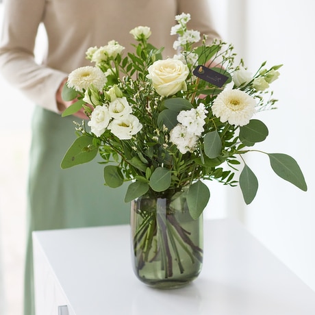 Luxury Neutral Bouquet in a Vase size,  inches height and  inches wide.