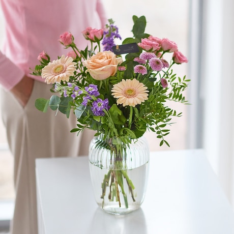 Pastel Bouquet in a Vase Flower Arrangement