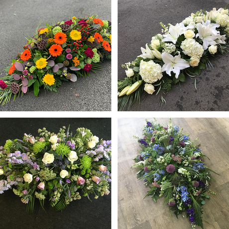 Casket spray tribute made with the finest flowers Flower Arrangement