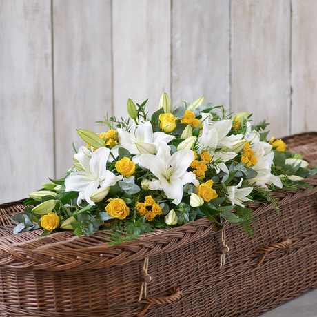 Lily and Rose Casket Spray Flower Arrangement