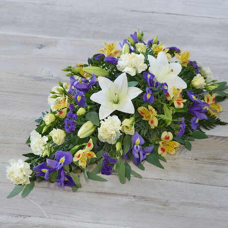 Lemon and Blue Spray Flower Arrangement