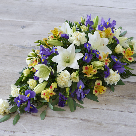 Lemon and Blue Spray Flower Arrangement