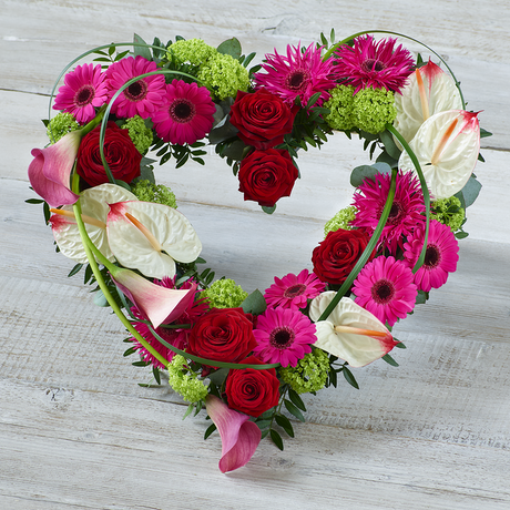 Contemporary Heart Flower Arrangement