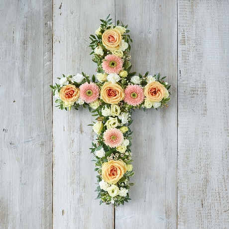 Pastel Cross Flower Arrangement