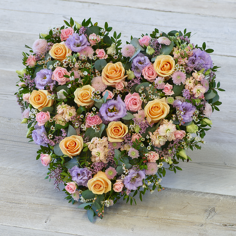 Pastel Rose Heart Flower Arrangement