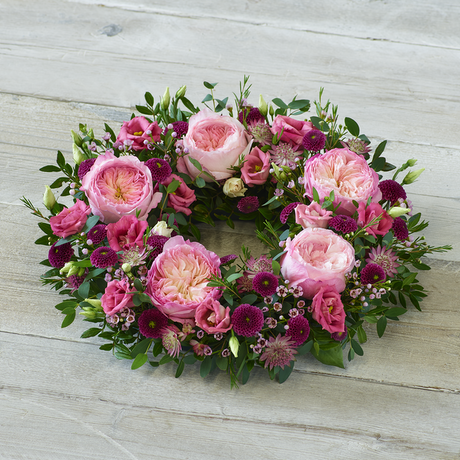 Garden Rose Wreath Flower Arrangement
