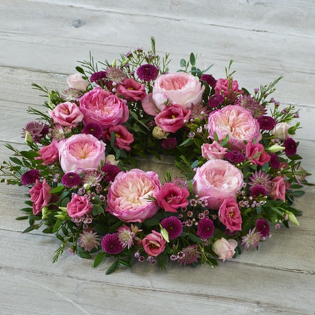 Large Garden Rose Wreath size,  inches height and  inches wide.