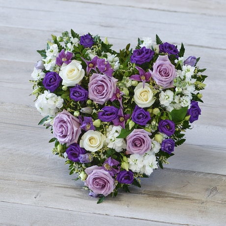 Lovely Lilac Heart Flower Arrangement