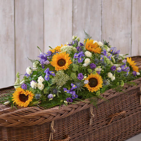 Sunflower Mix Casket Spray Flower Arrangement