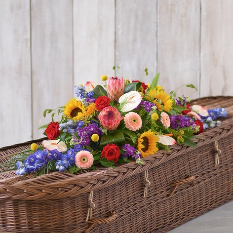 Natural Vibrance Casket Spray Flower Arrangement