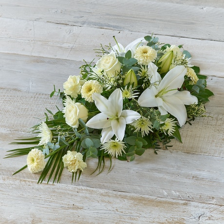 White Large size,  inches height and  inches wide.