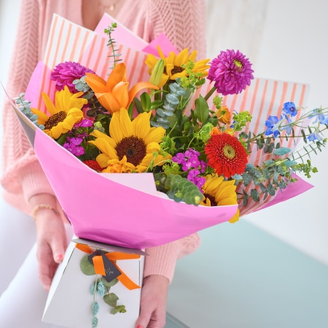 Birthday Midsummer Mix with Sunflowers Flower Arrangement