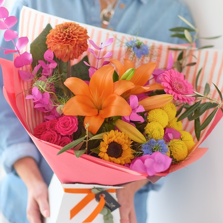Glowing Colour Trending Bouquet Flower Arrangement