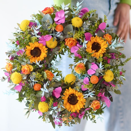 Summer Trending Wreath size,  inches height and  inches wide.