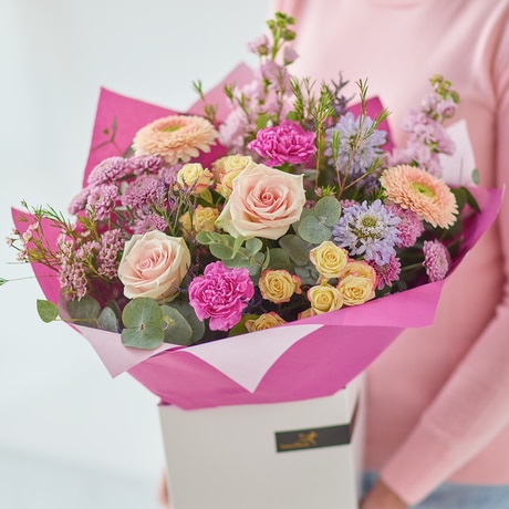 Love You Mum Mother's Day Bouquet size,  inches height and  inches wide.