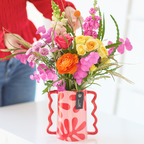 Bright Flowers in a Vase Flower Arrangement