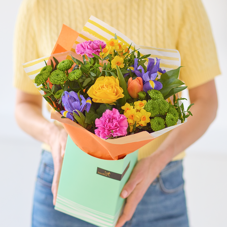 Cute Colours Spring Gift Box Flower Arrangement