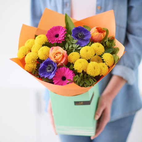 Spring Brights Gift Box Flower Arrangement